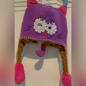 Flipeez Cat Hat Pink Purple Beanie